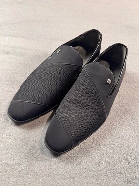 Fosco Men's Black Slip-On Dress Loafers- Made in Turkey